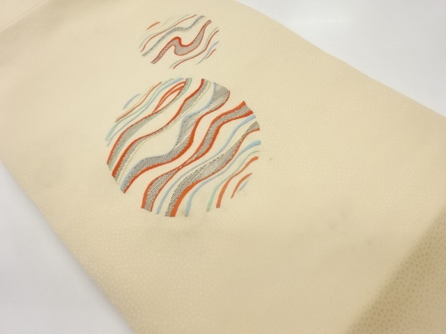 紙布丸に流水模様織出し名古屋帯